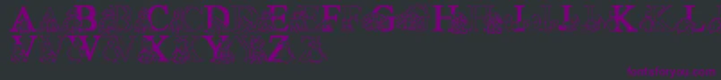 LmsTyBabies-fontti – violetit fontit mustalla taustalla