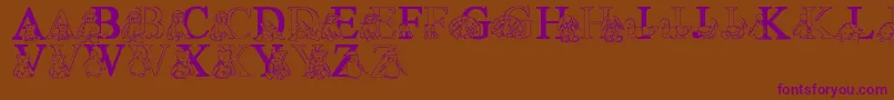 LmsTyBabies-fontti – violetit fontit ruskealla taustalla