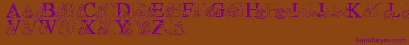 LmsTyBabies Font – Purple Fonts on Brown Background