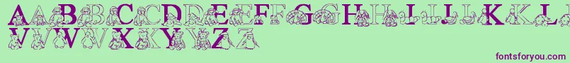 Шрифт LmsTyBabies – фиолетовые шрифты на зелёном фоне