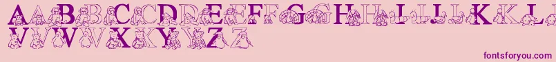 LmsTyBabies-fontti – violetit fontit vaaleanpunaisella taustalla