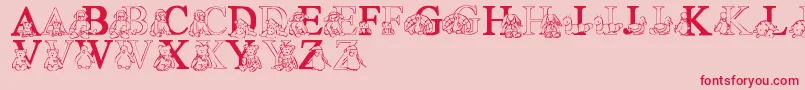 フォントLmsTyBabies – ピンクの背景に赤い文字