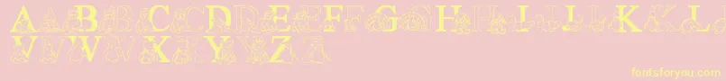 Czcionka LmsTyBabies – żółte czcionki na różowym tle