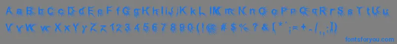 フォントPuncher – 灰色の背景に青い文字