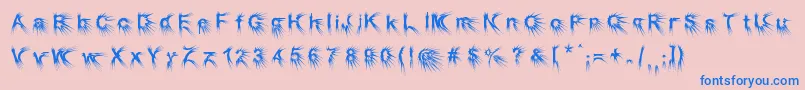 Puncher Font – Blue Fonts on Pink Background