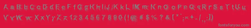 Puncher Font – Gray Fonts on Red Background
