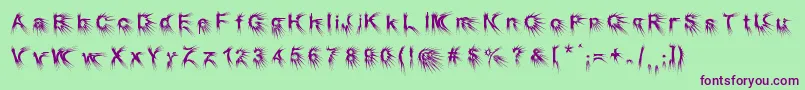 Puncher Font – Purple Fonts on Green Background