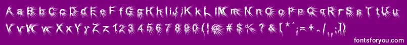 Puncher-Schriftart – Weiße Schriften auf violettem Hintergrund