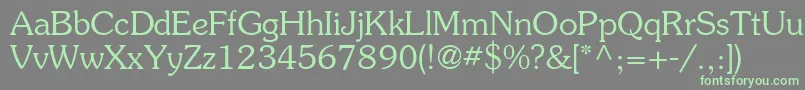 PrestigeRomanMedium Font – Green Fonts on Gray Background
