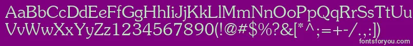 PrestigeRomanMedium Font – Green Fonts on Purple Background