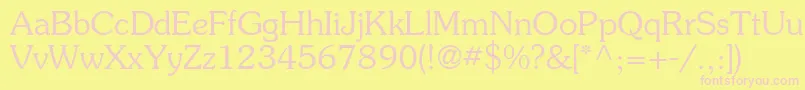 PrestigeRomanMedium Font – Pink Fonts on Yellow Background