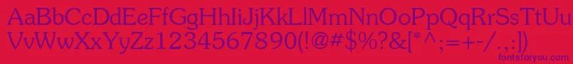 Шрифт PrestigeRomanMedium – фиолетовые шрифты на красном фоне