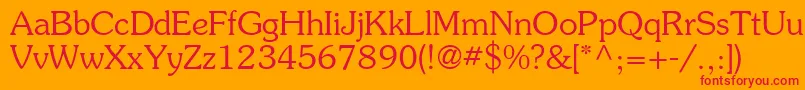 PrestigeRomanMedium Font – Red Fonts on Orange Background