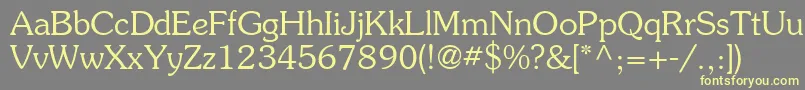 PrestigeRomanMedium Font – Yellow Fonts on Gray Background