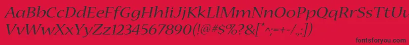 NuevastdExtendeditalic Font – Black Fonts on Red Background