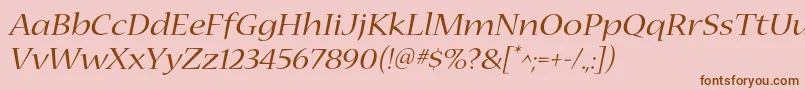 NuevastdExtendeditalic Font – Brown Fonts on Pink Background