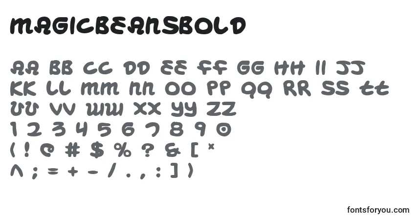 Шрифт MagicBeansBold – алфавит, цифры, специальные символы