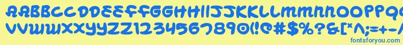 MagicBeansBold Font – Blue Fonts on Yellow Background