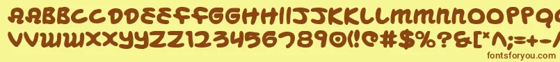 MagicBeansBold Font – Brown Fonts on Yellow Background