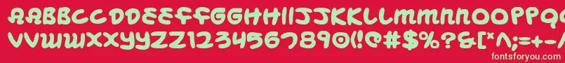 MagicBeansBold Font – Green Fonts on Red Background