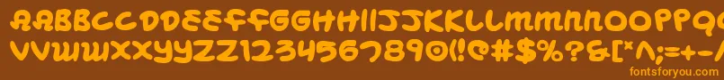 MagicBeansBold Font – Orange Fonts on Brown Background