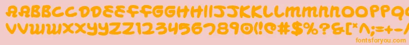 MagicBeansBold Font – Orange Fonts on Pink Background