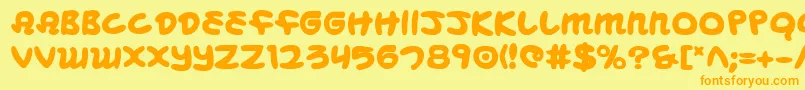 MagicBeansBold Font – Orange Fonts on Yellow Background