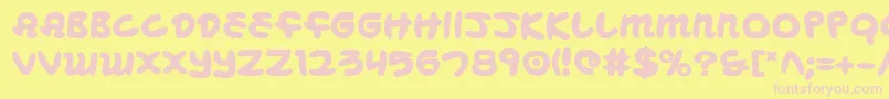 MagicBeansBold Font – Pink Fonts on Yellow Background
