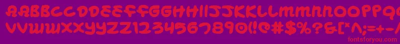 MagicBeansBold Font – Red Fonts on Purple Background