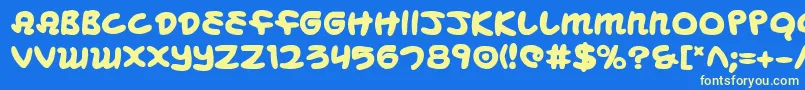 MagicBeansBold Font – Yellow Fonts on Blue Background