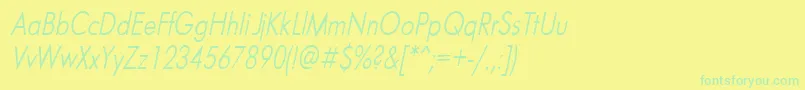 Czcionka FuturaNarrowItalic – zielone czcionki na żółtym tle