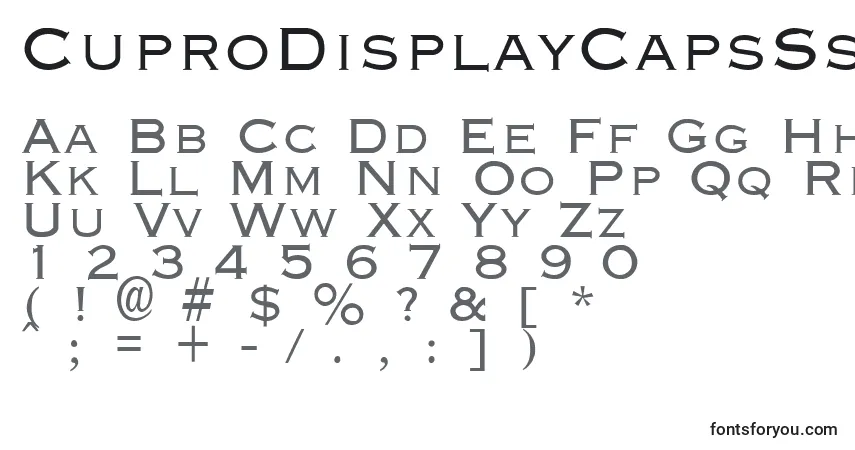 A fonte CuproDisplayCapsSsi – alfabeto, números, caracteres especiais