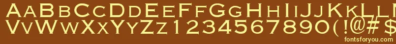 CuproDisplayCapsSsi-fontti – keltaiset fontit ruskealla taustalla
