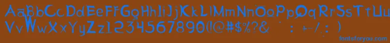 フォントLetterSseungi – 茶色の背景に青い文字