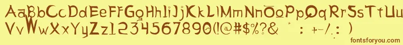 LetterSseungi Font – Brown Fonts on Yellow Background