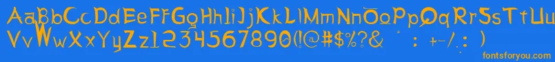 LetterSseungi Font – Orange Fonts on Blue Background