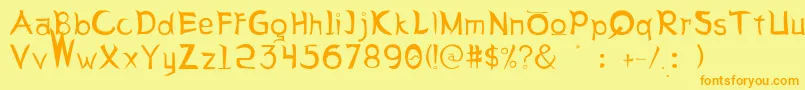 LetterSseungi-fontti – oranssit fontit keltaisella taustalla