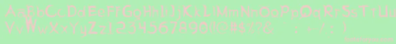 フォントLetterSseungi – 緑の背景にピンクのフォント