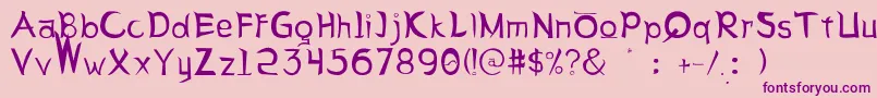 Fonte LetterSseungi – fontes roxas em um fundo rosa