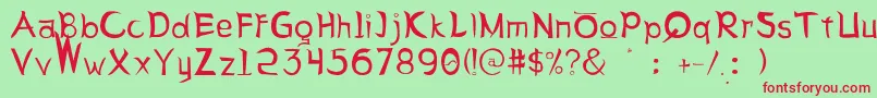 LetterSseungi Font – Red Fonts on Green Background