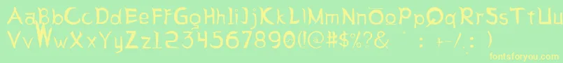 LetterSseungi Font – Yellow Fonts on Green Background