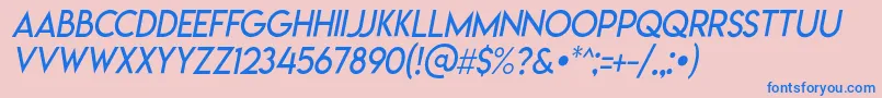 Lemonmilklightitalic Font – Blue Fonts on Pink Background