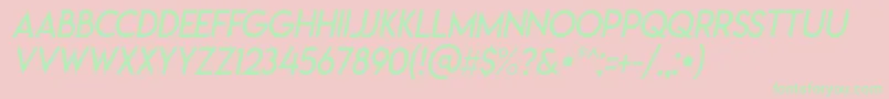 Lemonmilklightitalic-Schriftart – Grüne Schriften auf rosa Hintergrund