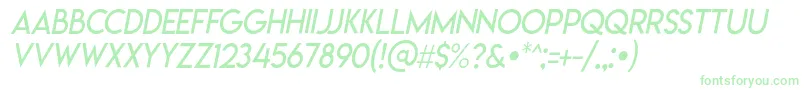 Fonte Lemonmilklightitalic – fontes verdes em um fundo branco