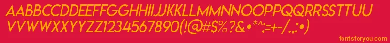 Lemonmilklightitalic Font – Orange Fonts on Red Background