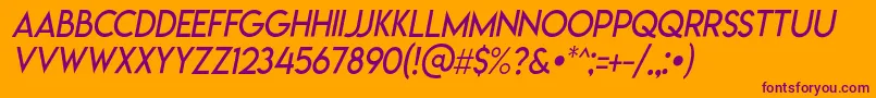 Lemonmilklightitalic Font – Purple Fonts on Orange Background