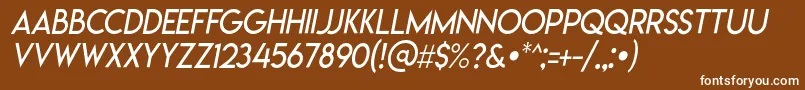 フォントLemonmilklightitalic – 茶色の背景に白い文字