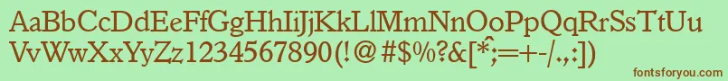 I832SlabRegular Font – Brown Fonts on Green Background