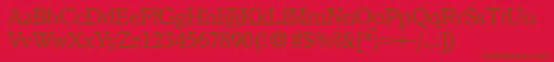 I832SlabRegular Font – Brown Fonts on Red Background