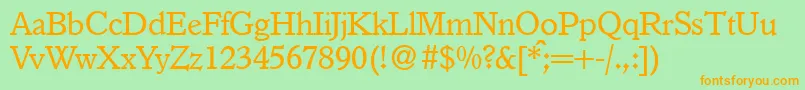 I832SlabRegular Font – Orange Fonts on Green Background